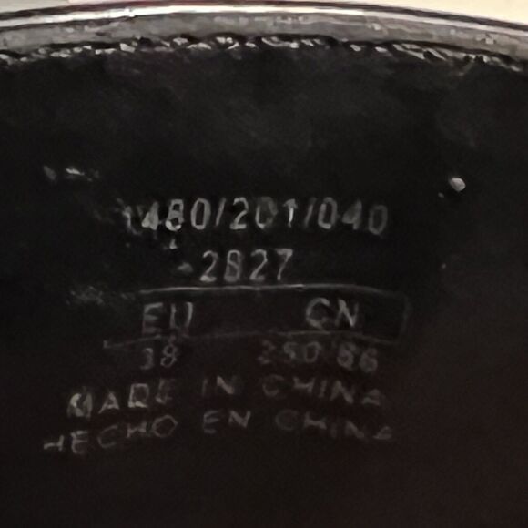 ZARA Platform Slingback Black Patent Faux Leather Sandals Size 7.5 Adjustable - Picture 4 of 16